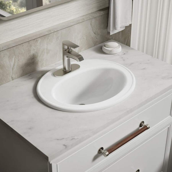 Pennington 20-1/4" Drop In Bathroom Sink with 3 Holes Drilled and Overflow
