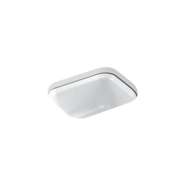 Northland™ Single Bowl Bar Sink, Under Mount, ADA, 12-3/8 x 15 in, 7 in Bowl Depth, Cast Iron, White