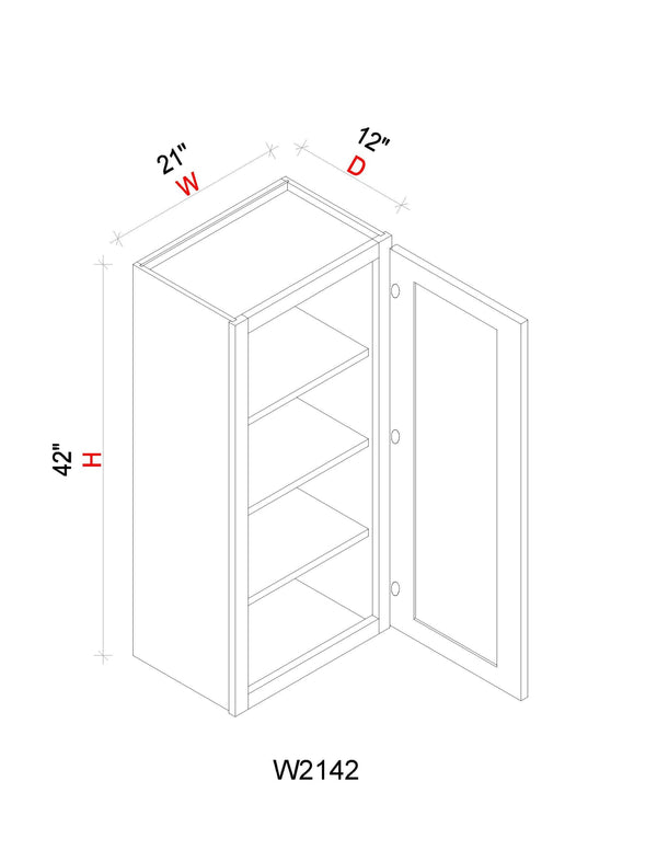Wall Cabinet - 21"W x 42"H x 12"D