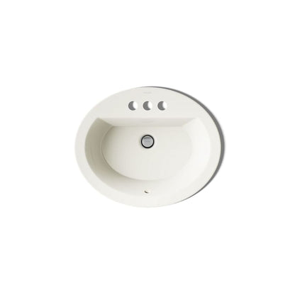 Bryant 20-1/8" Oval Vitreous China Drop In Bathroom Sink with Overflow and 3 Faucet Holes at 4" Centers