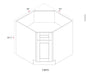 Corner Sink Base - 36"W x 34- 1/2"H x 24"D