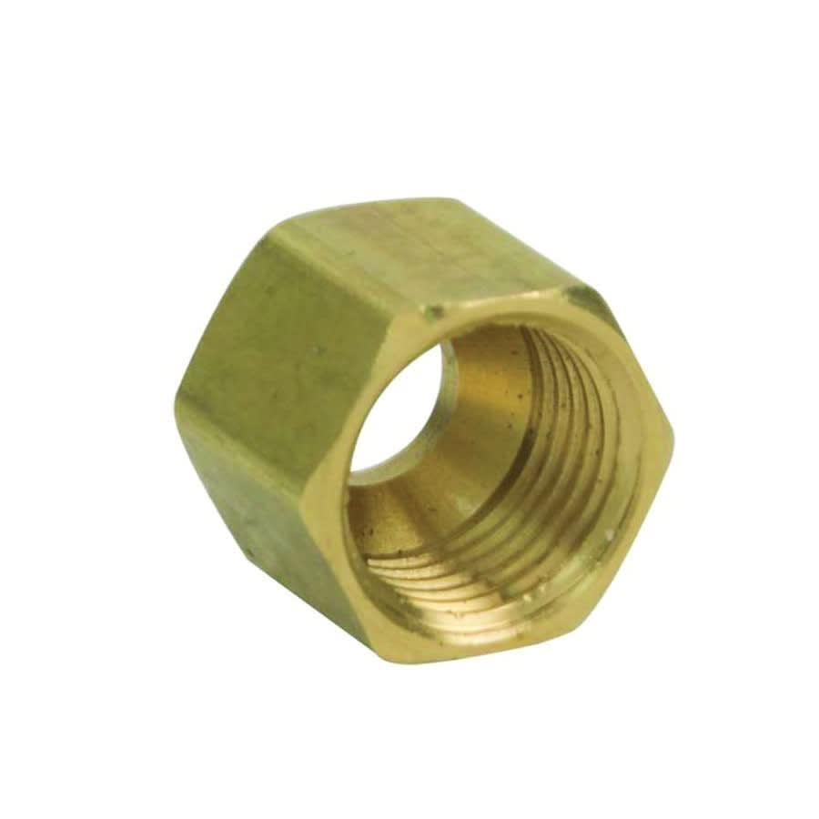 Nut, 1/4 in, Comp, Brass, Rough Brass, Domestic