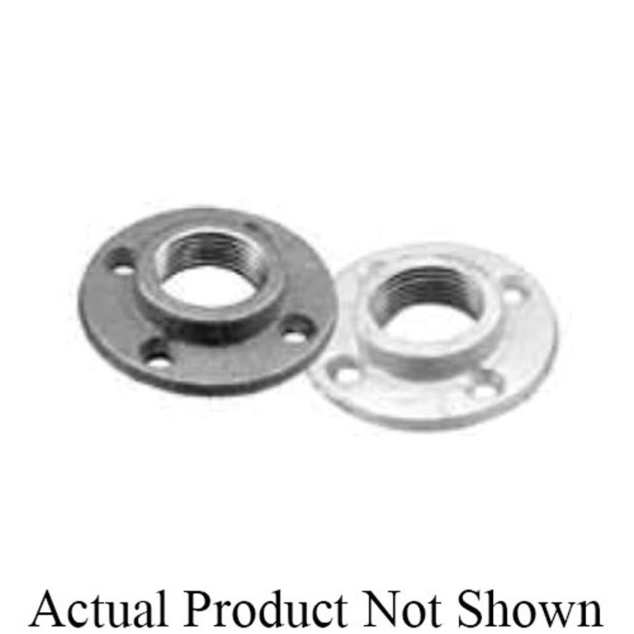 Floor Flange, 1/2 in, FNPT, 3 in OD, 4 Bolt Holes, 125 lb, Malleable Steel