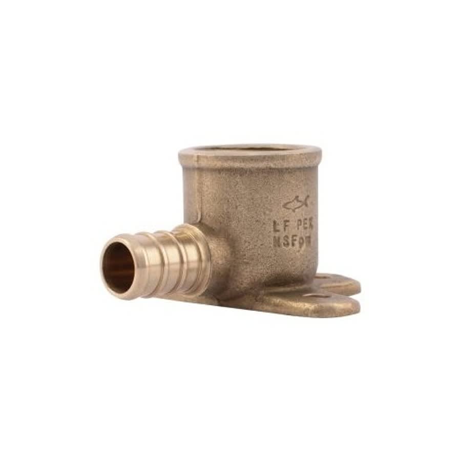 Drop Ear 90 deg Elbow, 1/2 in, Crimp PEX x FNPT, Brass