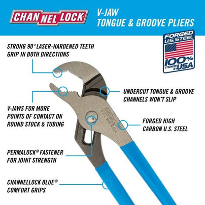 9.5 in, Tongue & Groove, V Jaw