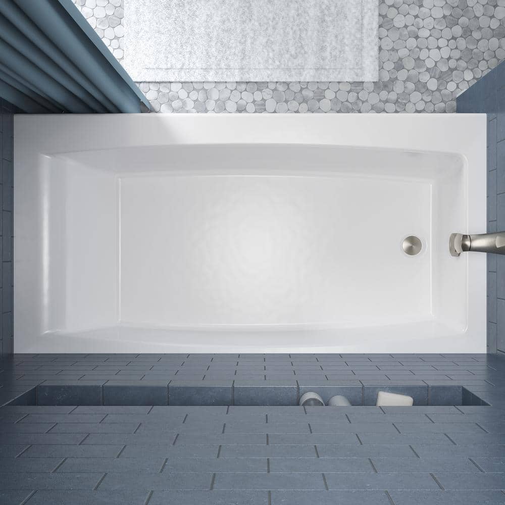 Elmbrook 60 in. x 30.25 in. Soaking Bathtub with Right-Hand Drain in White