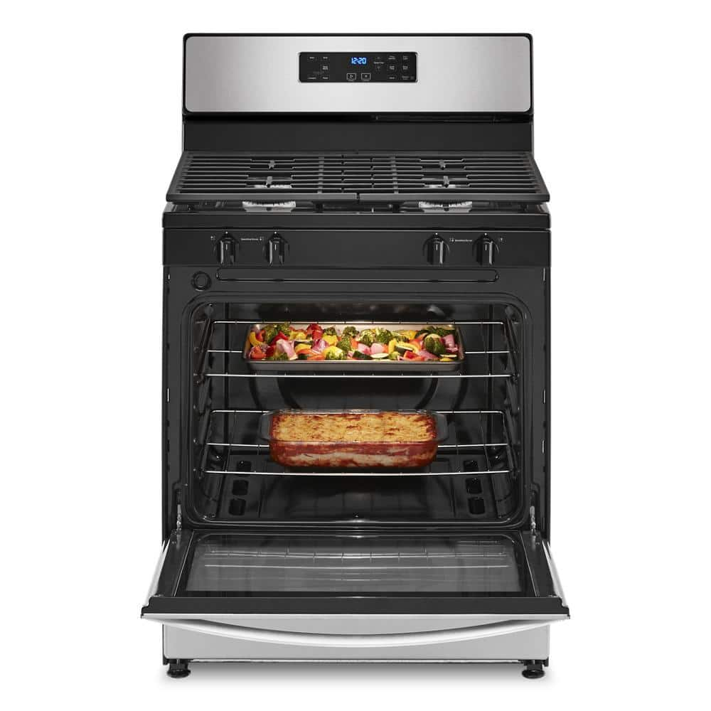 30"W 5.1Cuft F/S 4B Gas Range Stainless Steel