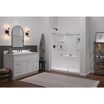 Classic 500 60 in. L x 30 in. W Alcove Shower Pan Base with Center Drain in High Gloss White