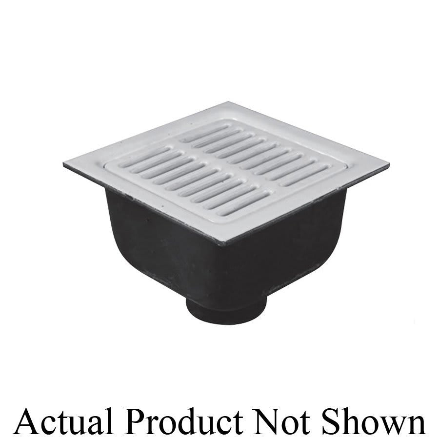 Floor Sink Body, 12 x 12 x 6 in, Square, 2 in, No Hub