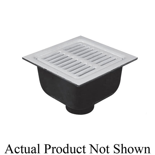 Floor Sink Body, 12 x 12 x 6 in, Square, 2 in, Push