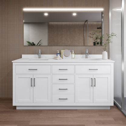 Beckett Double Bathroom Vanity with Toe Kick - 72W x 35H x 22D