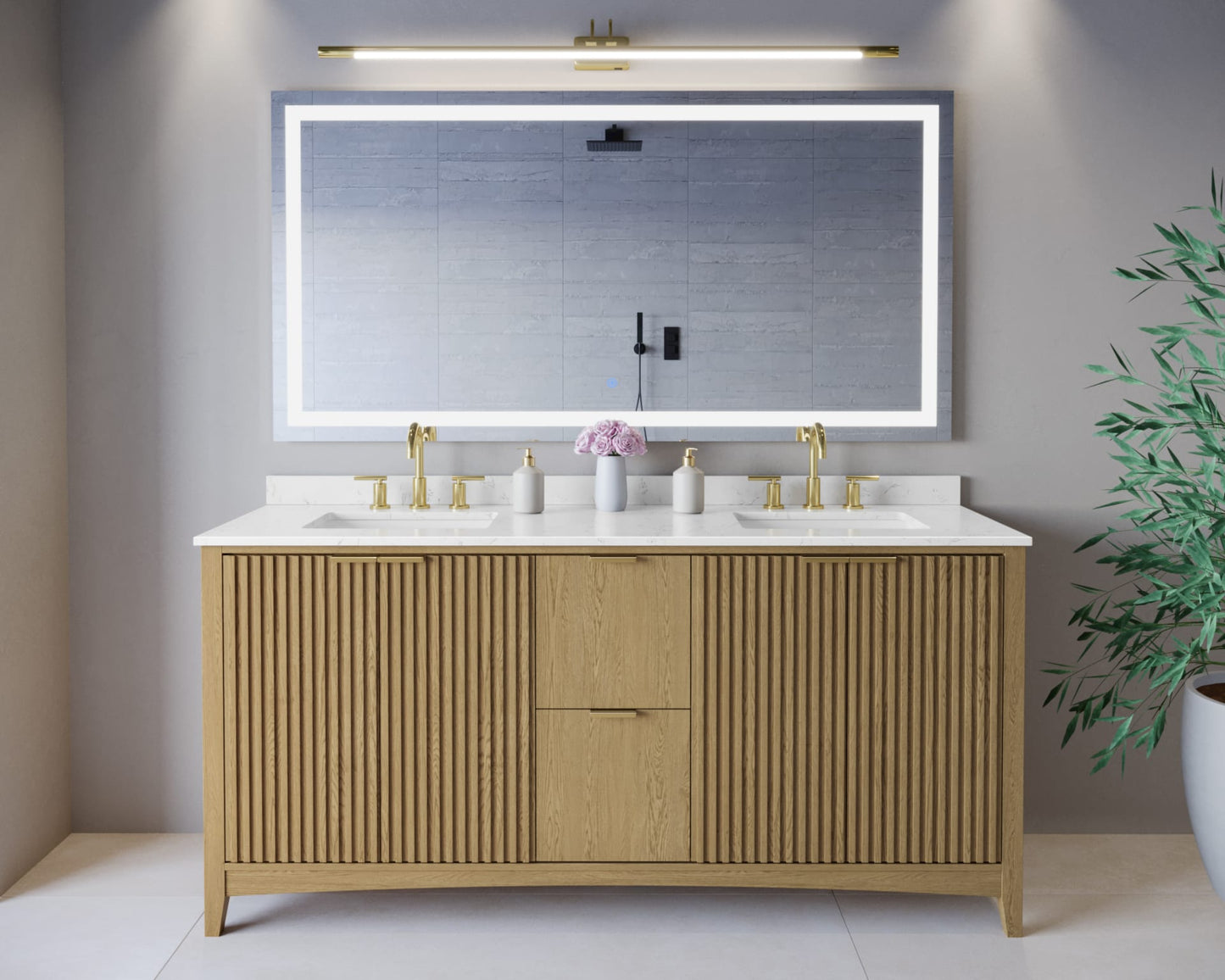 Palmilla Double Bathroom Vanity - 72W x 35H x 22D