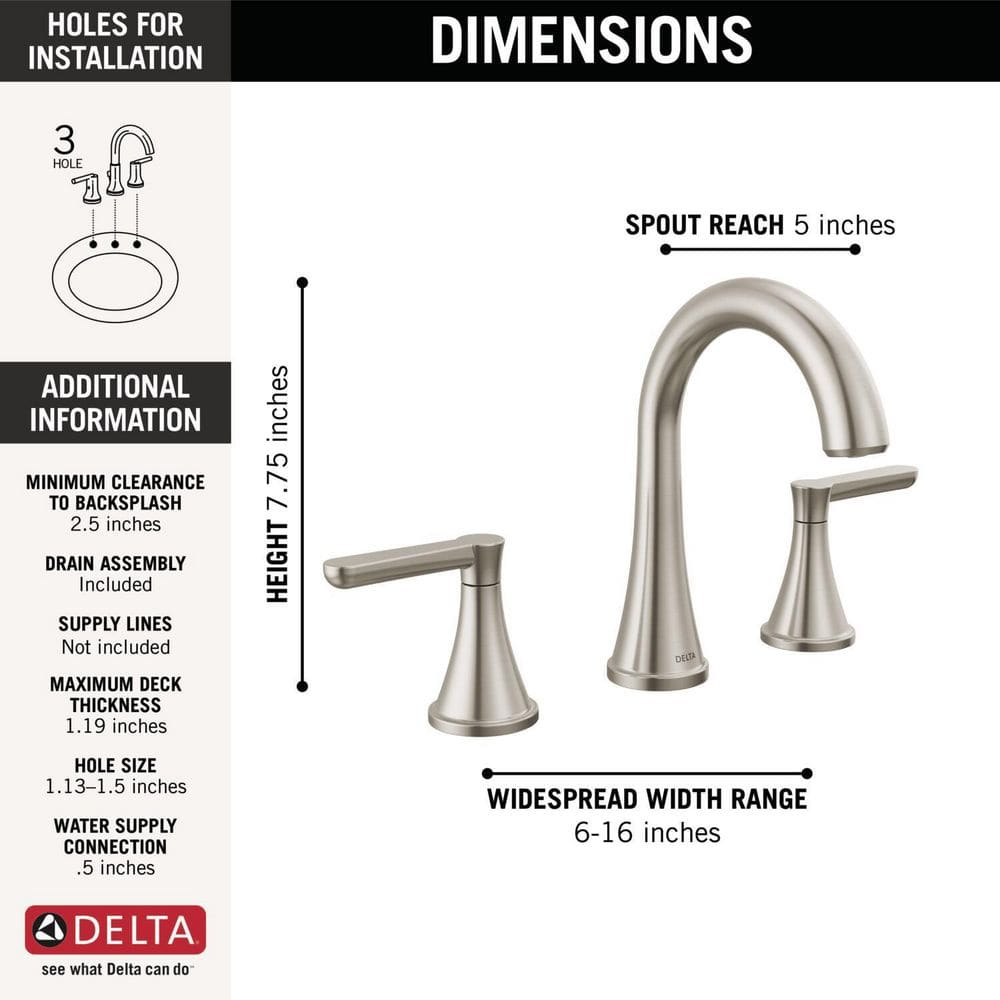 Greydon 8 in. Widespread Double Handle Bathroom Faucet in Spotshield Brushed Nickel
