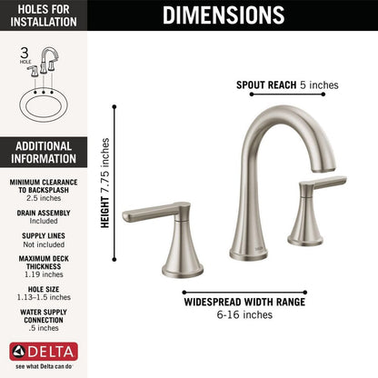 Greydon 8 in. Widespread Double Handle Bathroom Faucet in Spotshield Brushed Nickel