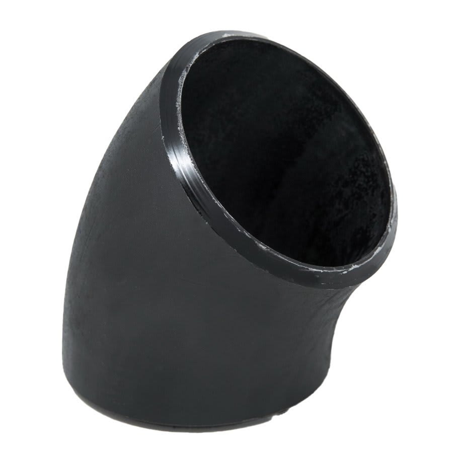Carbon Steel Long Radius 45 deg Elbow, 6 in, Butt Weld, Import