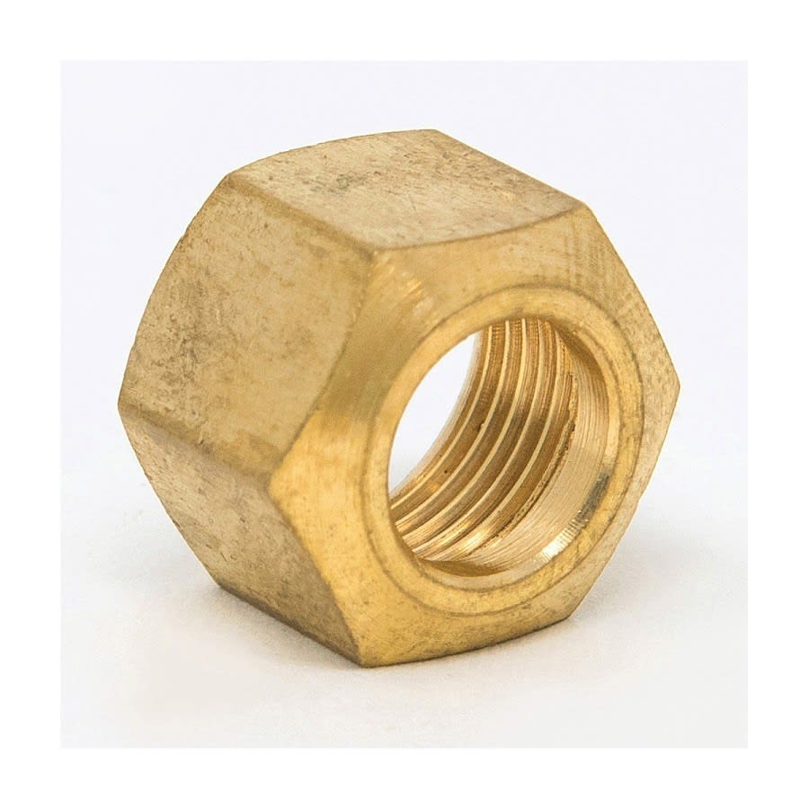 Nut, 1/4 in, Comp, Brass, Rough Brass, Domestic