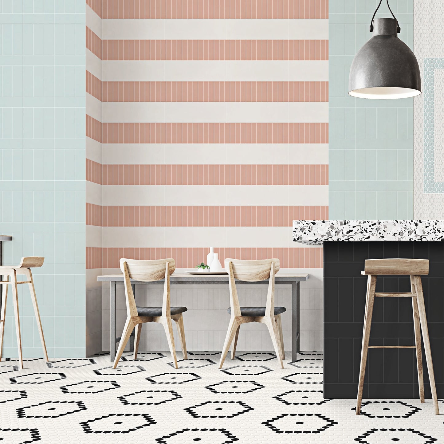 Color Story Mosaics Matte Black Hexagon 1.5X1.5 Matte