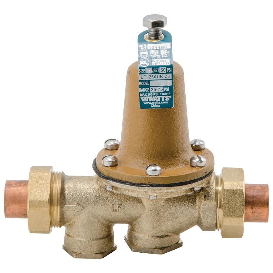 Pressure Reducing Valve, 3/4 in, Union C, Bronze