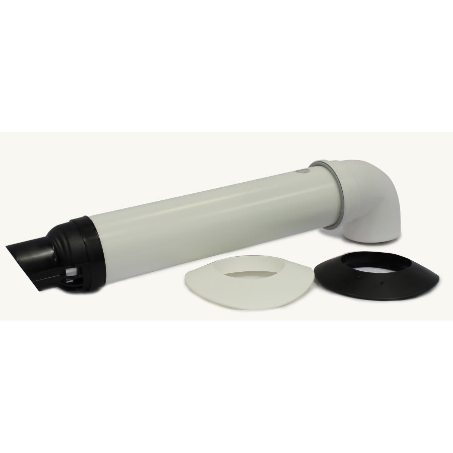 21 in, Non Condensing Horizontal Vent Termination, 3x5 Concentric Kit with elbow and wall plates