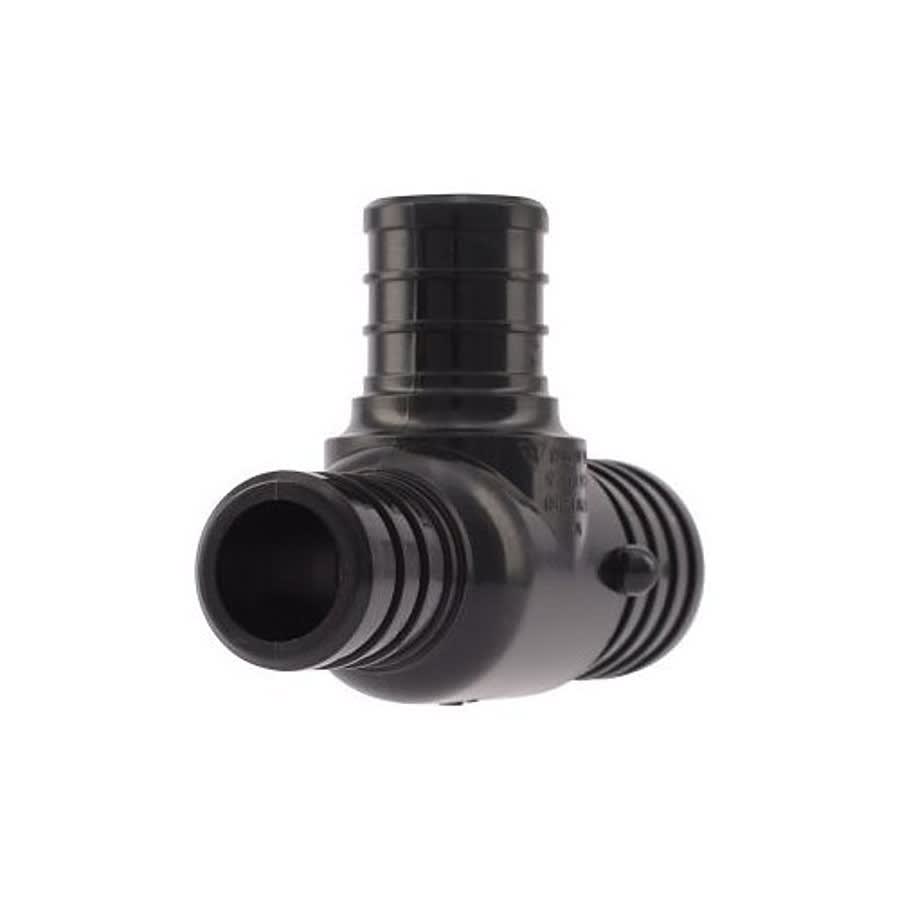 Tee, 1 x 3/4 x 3/4 in, Crimp PEX, Poly