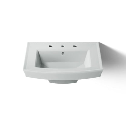 Archer 24" Pedestal Bathroom Sink with 3 Holes Drilled and Overflow