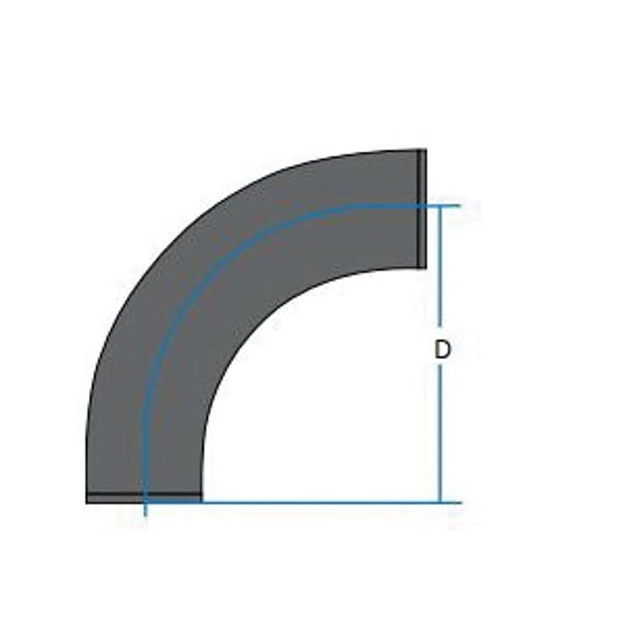 Long Sweep 1/4 Bend, 2 in, No Hub, Cast Iron