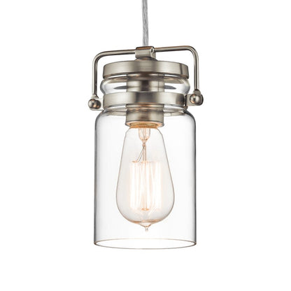 Brinley Single Light 5" Wide Mini Pendant with Canning Jar Style Shade