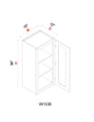 Wall Cabinet - 15"W x 36"H x 12"D