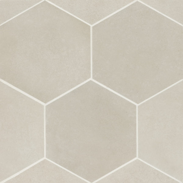 Makoto 10" x 11.5" Hexagon Matte Porcelain Tile in Kumo Grey