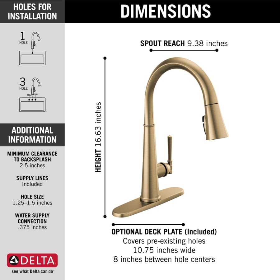 Emmeline 1.8 GPM Single Hole Pull Down Kitchen Faucet with ShieldSpray and Magnetic Docking Spray Head