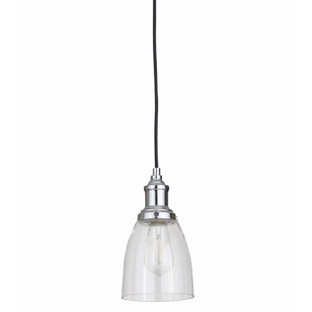 Gia 1 Light Chrome Farmhouse Pendant