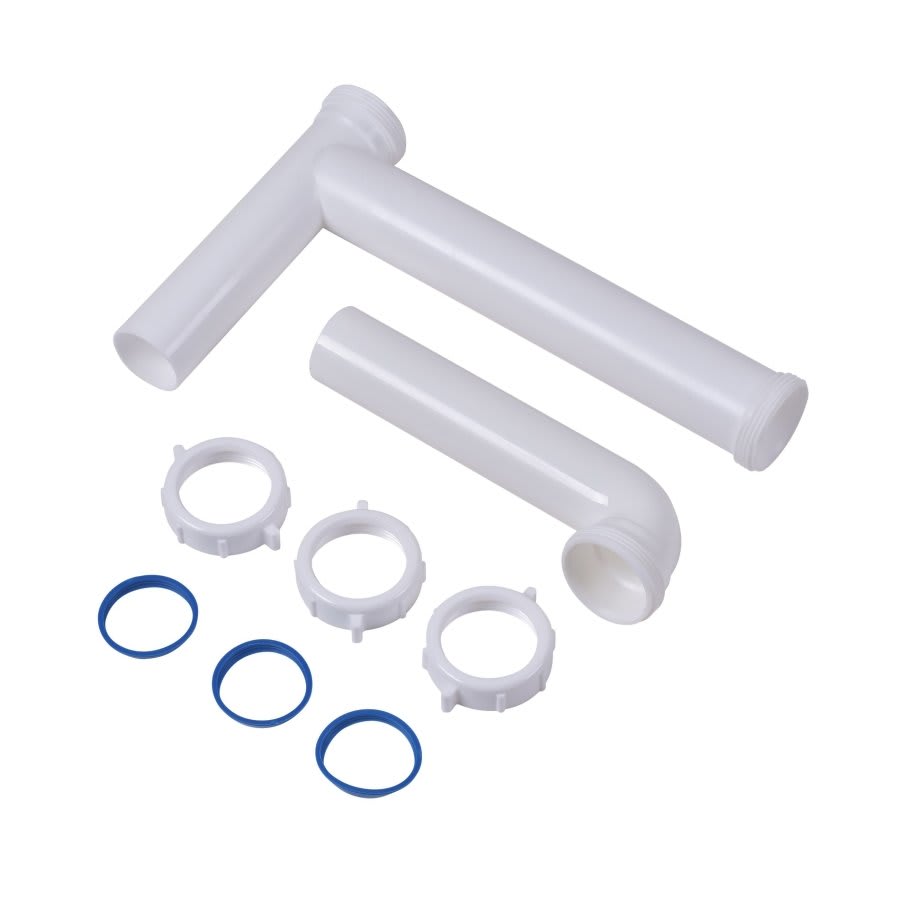 Continuous Waste, End Outlet, 1-1/2 in, Polypropylene, White