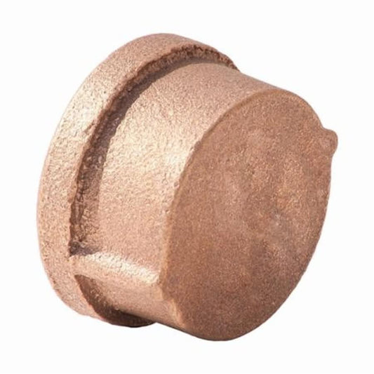 Cap, 1/2 in, FNPT, Lead Free Brass, Rough Brass