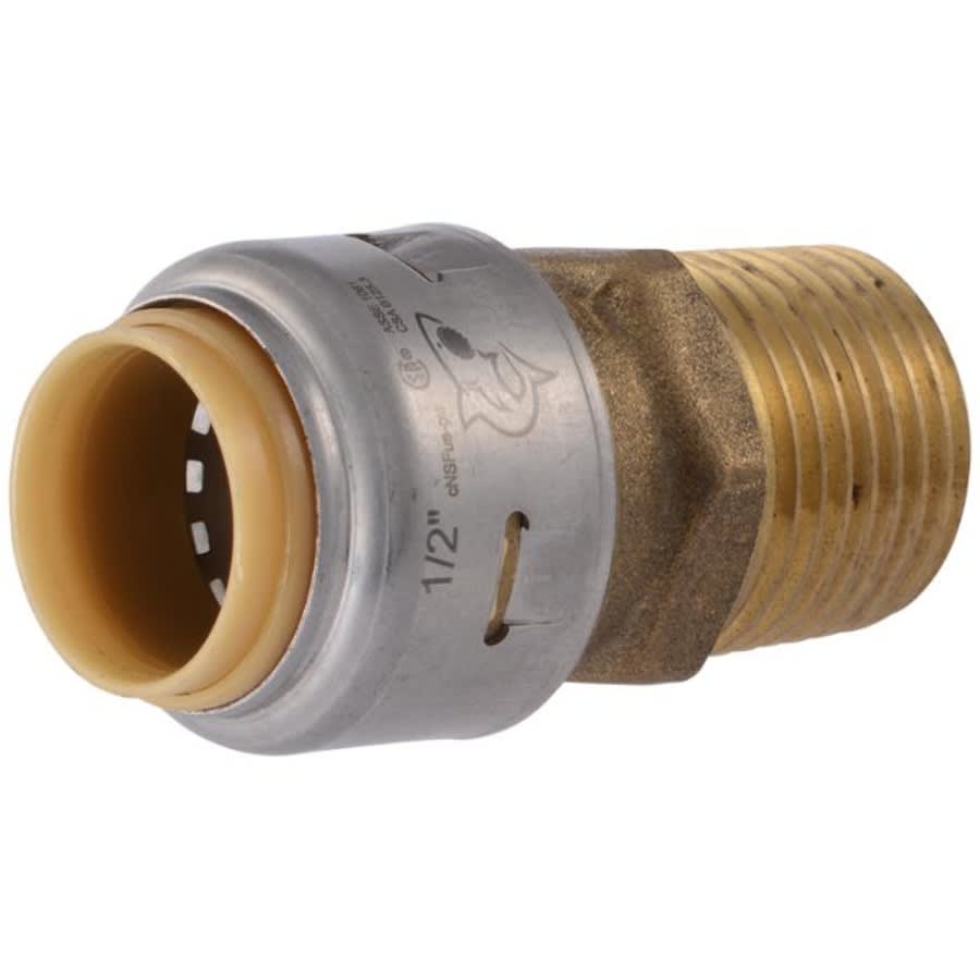 Max™ Adapter, 3/4 x 1/2 in, Push x MNPT, Brass