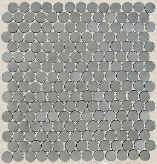Metallica Brushed Stainless Steel Penny Rounds 1X1 Satin