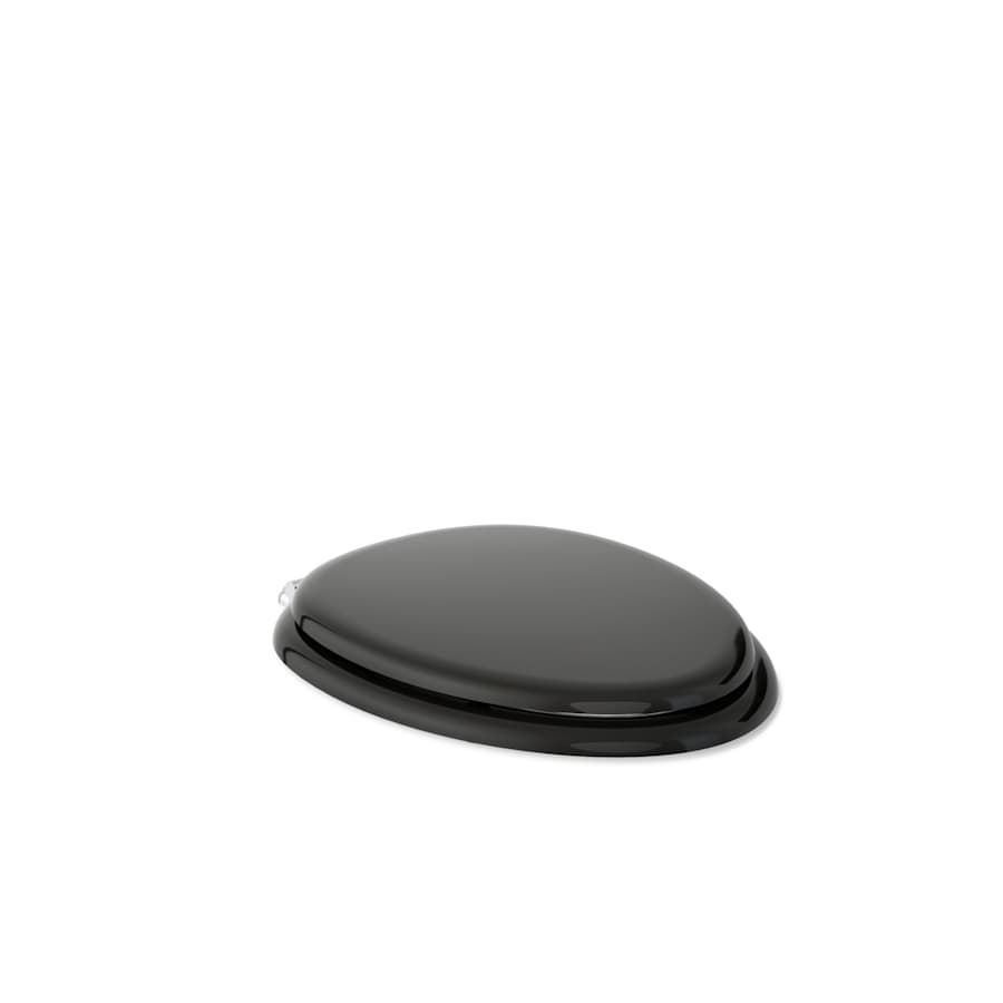 Kathryn Elongated Closed-Front Toilet Seat with Polished Chrome Hinges