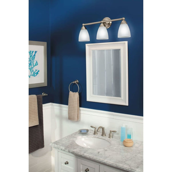 Brantford 26" Wide 3 Light Bathroom Vanity Light with Frosted Shades