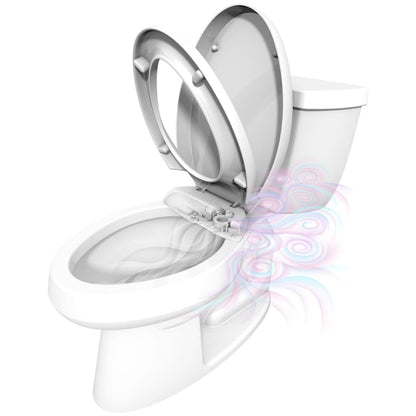 Purefresh Elongated Closed Front Toilet Seat with Purefresh Air Filtering, Night Light, and Quiet-Close Technology