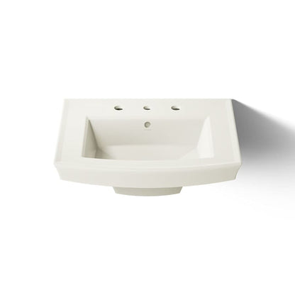 Archer 24" Pedestal Bathroom Sink with 3 Holes Drilled and Overflow