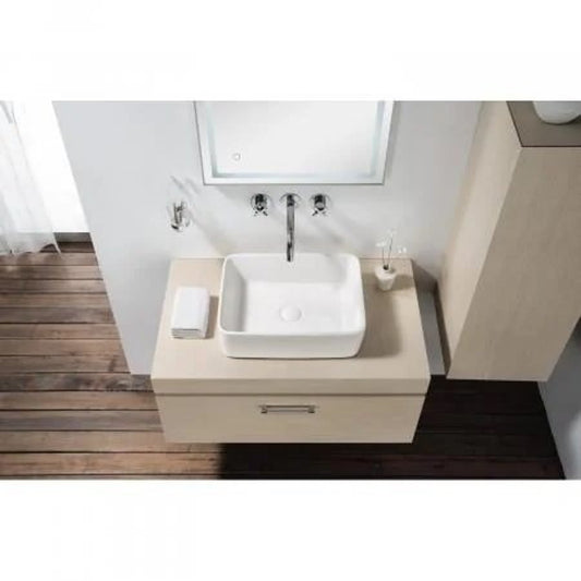 Fauceture Vessel Mount Lavatory Sink, 18-7/8 x 14-9/16 x 5-1/8 in, Vitreous China, White