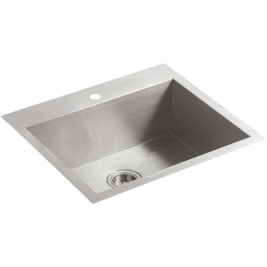 Vault 25" Single Basin Top-Mount/Under-Mount 18-Gauge Stainless Steel Kitchen Sink with SilentShield