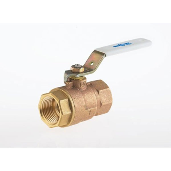2-Piece Ball Valve, 1/2 in, FNPT, Full Port, Plated Brass Ball, Bronze