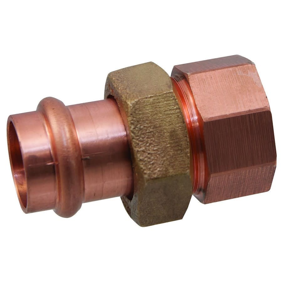 Union, 1/2 in, Press x FNPT, Copper