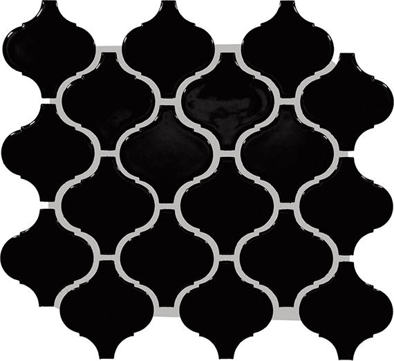 Color Wheel Retro Black Arabesque 3X3 Glossy