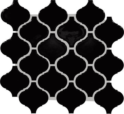 Color Wheel Retro Black Arabesque 3X3 Glossy