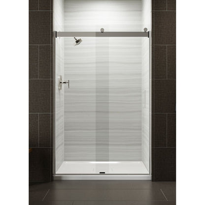 Levity 74" High x 47-5/8" Wide Bypass Semi Frameless Shower Door with Clear Glass