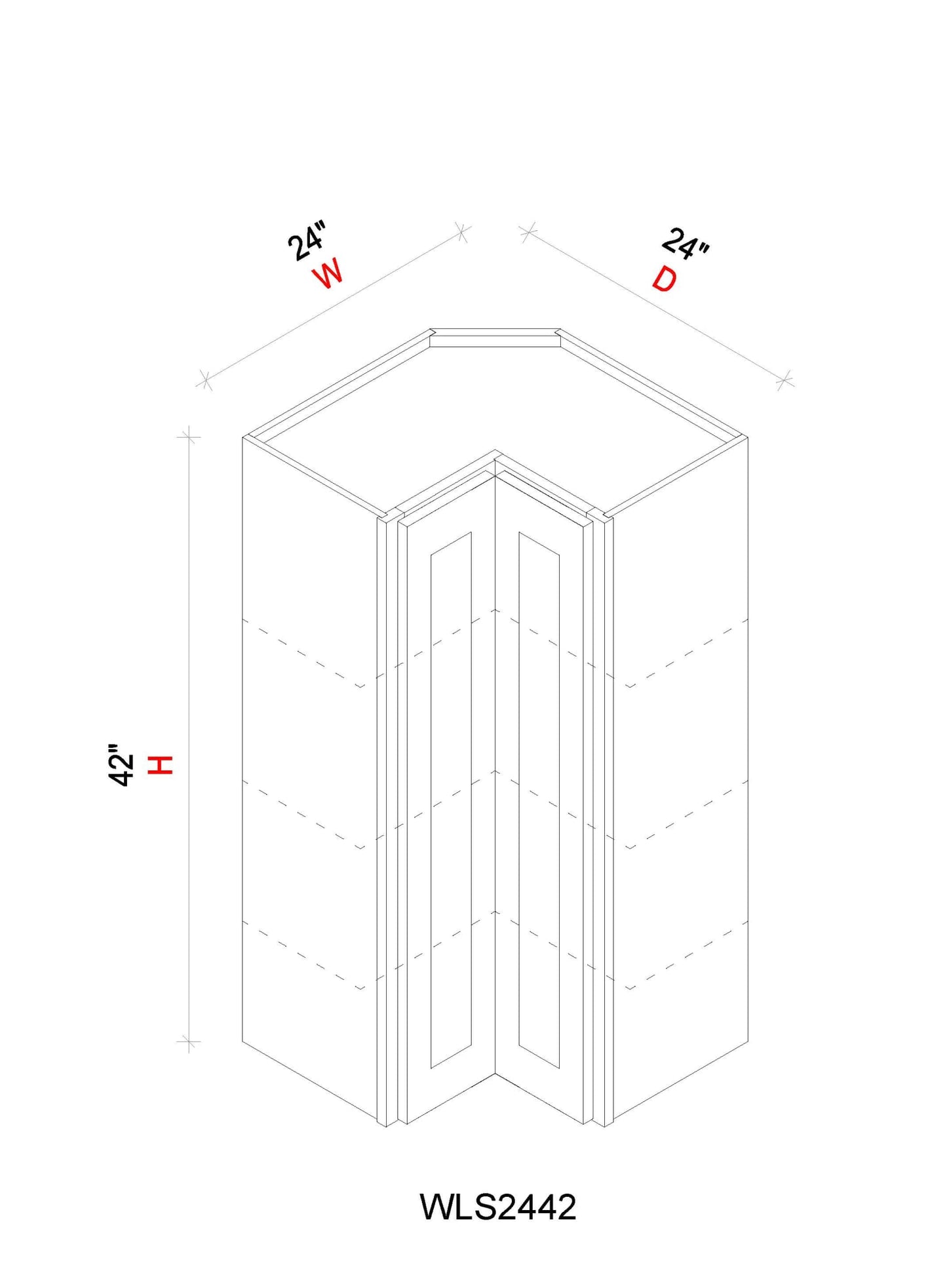 Easy Reach Wall Cabinets - 24"W x 42"H x 12"D