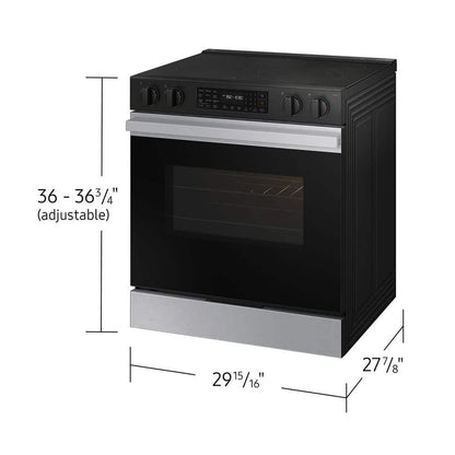 Bespoke 30 in. 6.3 cu.ft. 5 Burner Element Smart Slide-In Electric Range w/ AirFry & Safety Knobs in Stainless Steel