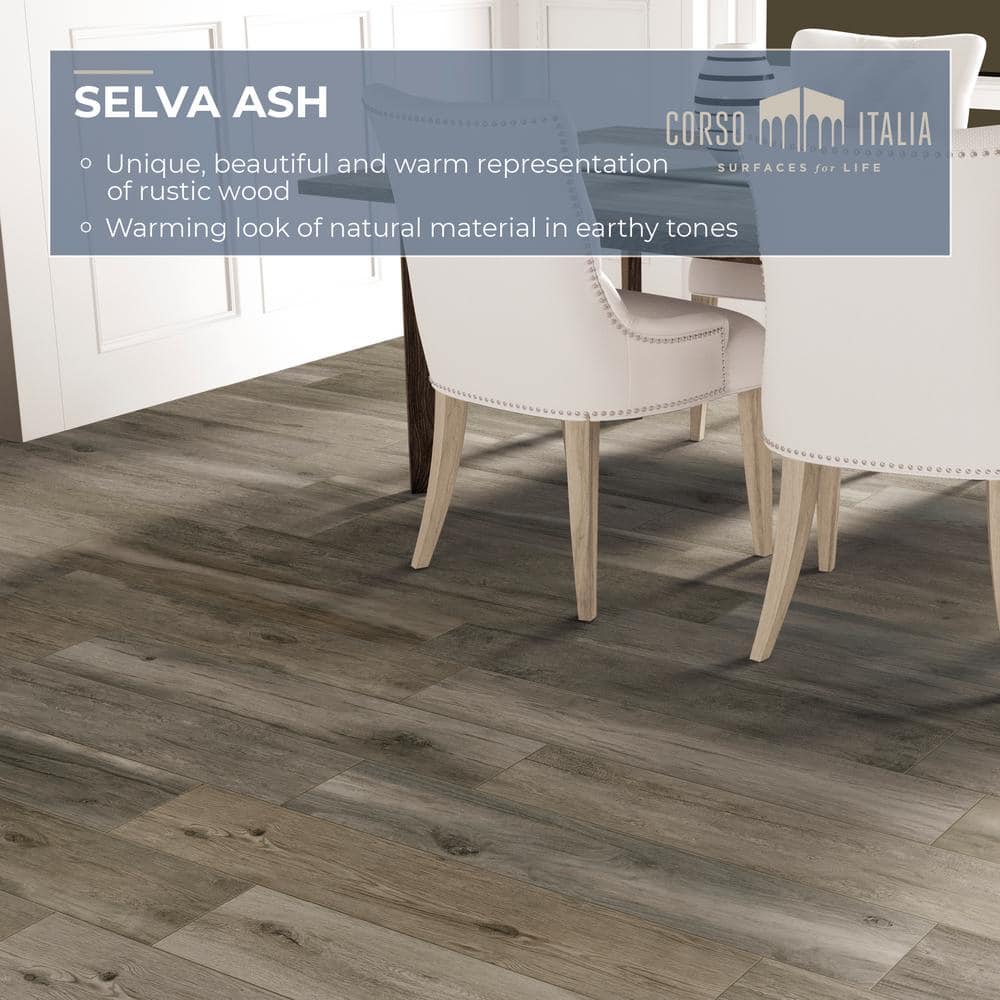 Selva Ash 8 in. x 40 in. Wood Look Porcelain Floor and Wall Tile (12.92 sq. ft./Case)