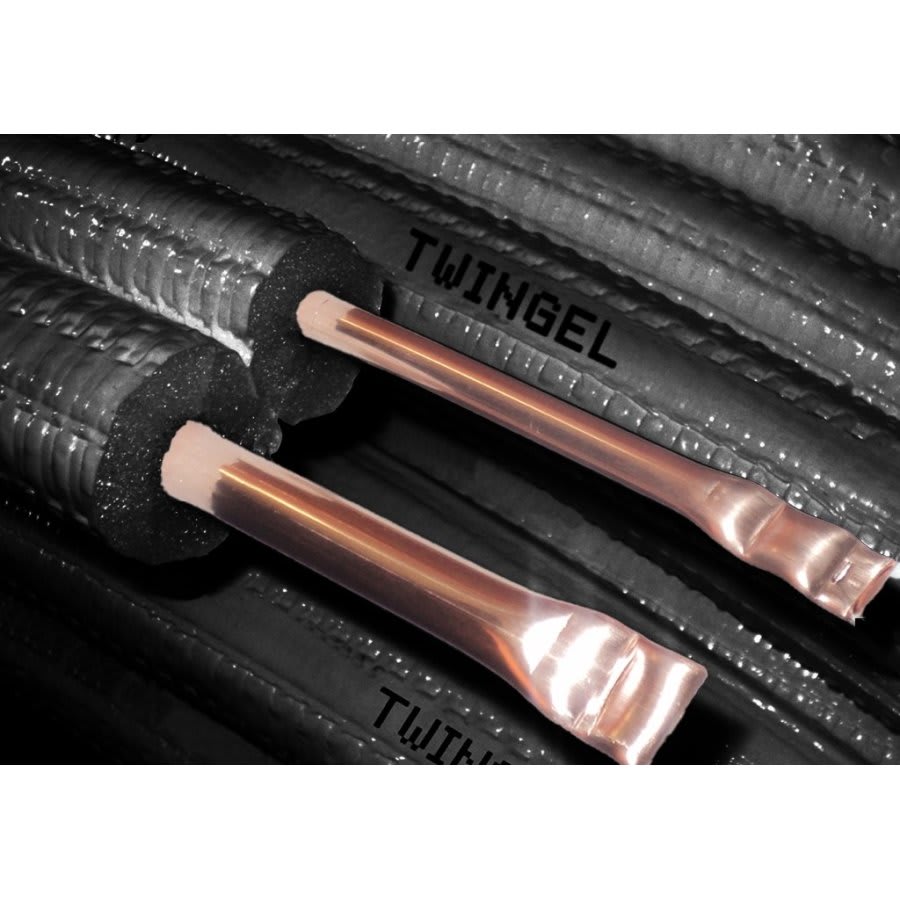 Dual Line Dual Insulated Line Set, 3/8 in Liquid Line, 5/8 in Suction Line, 1/2 in THK, 50 ft L, Black